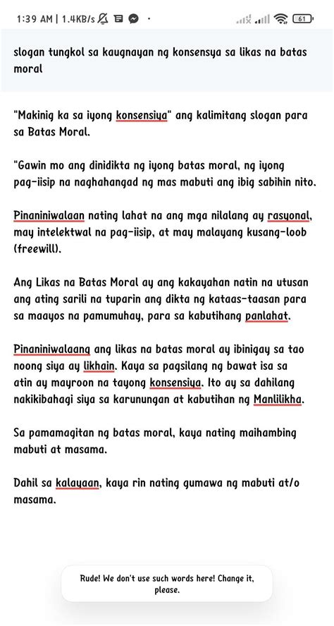 slogan tungkol sa konsensya|Kaugnayan Ng Konsensya Sa Likas Na Batas Na .